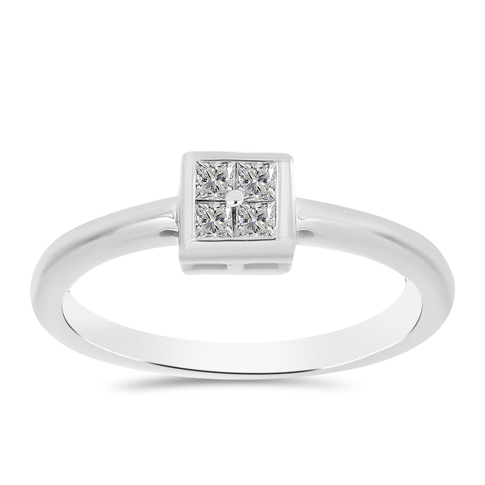 Anillo de Plata con Diamante blanco