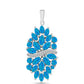 Colgante de Plata con Ópalo Azul Paraiba de Etiopía y Topacio Blanco