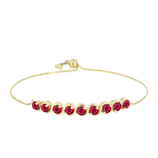 Pulsera de Plata Bañada en Oro con Rubí de Madagascar