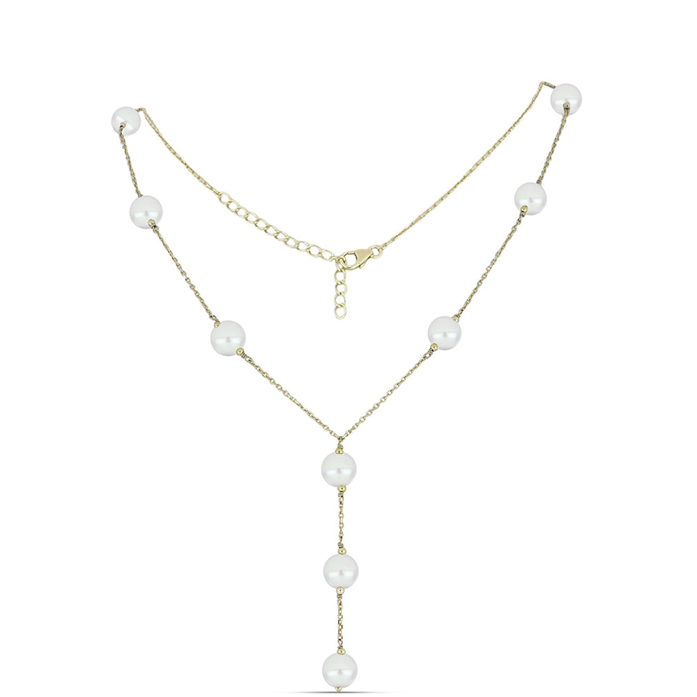 Collar de Plata Bañada en Oro con Perla de Agua Dulce