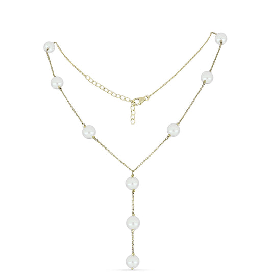 Collar de Plata Bañada en Oro con Perla de Agua Dulce