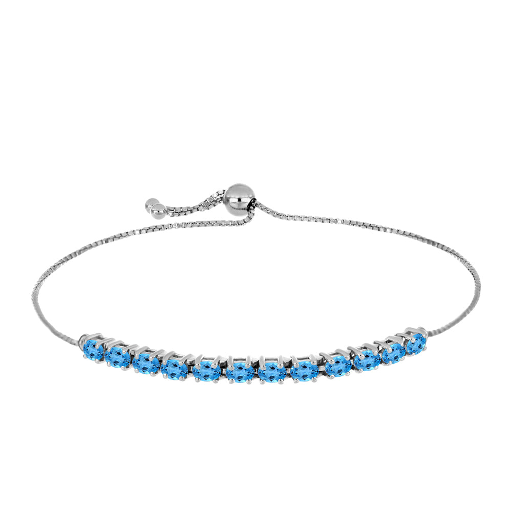 Pulsera de Plata con Topacio Azul Suizo 1 