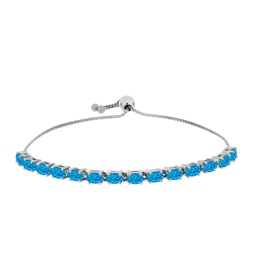 Pulsera de Plata con Ópalo Azul Paraiba de Etiopía