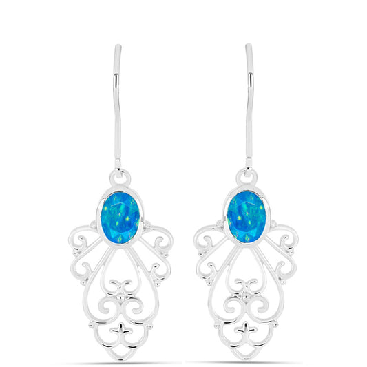 Pendientes de Plata con Ópalo Azul Paraiba de Etiopía