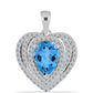 Colgante de Plata con Topacio Azul Suizo y Topacio Blanco