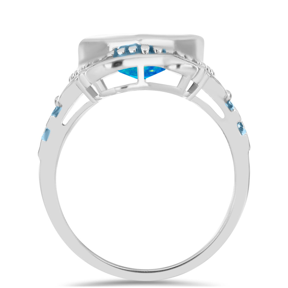 Anillo de Plata con Ópalo Azul Paraiba de Etiopía 2 