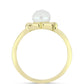 Anillo de Plata Bañada en Oro con Perla de Agua Dulce