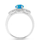 Anillo de Plata con Ópalo Azul Paraiba de Etiopía y Topacio Blanco