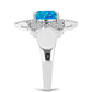 Anillo de Plata con Ópalo Azul Paraiba de Etiopía y Topacio Blanco