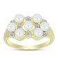 Anillo de Plata Bañada en Oro con Perla de Agua Dulce y Topacio Blanco