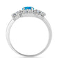 Anillo de Plata con Ópalo Azul Paraiba de Etiopía y Topacio Blanco