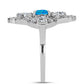 Anillo de Plata con Ópalo Azul Paraiba de Etiopía y Topacio Blanco