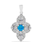 Colgante de Plata con Ópalo Azul Paraiba de Etiopía y Topacio Blanco