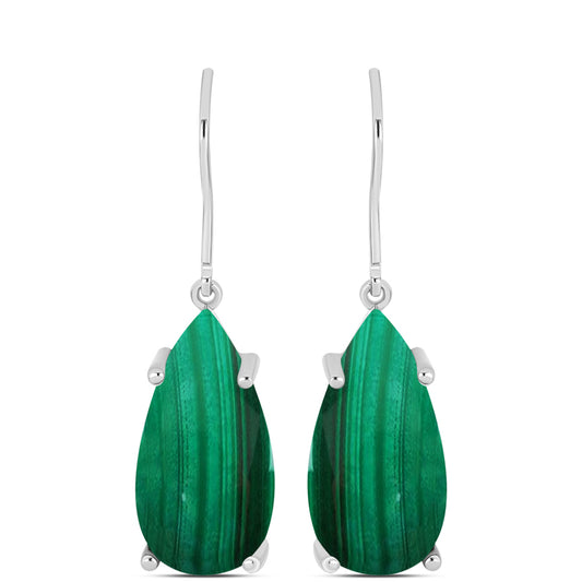 Pendientes de Plata con Malaquita
