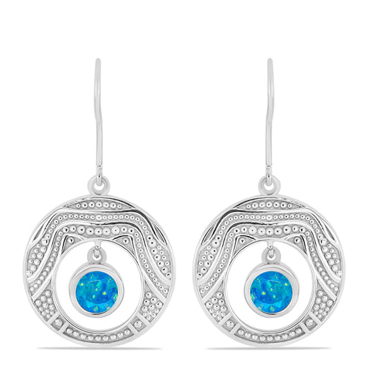Pendientes de Plata con Ópalo Azul Paraiba de Etiopía