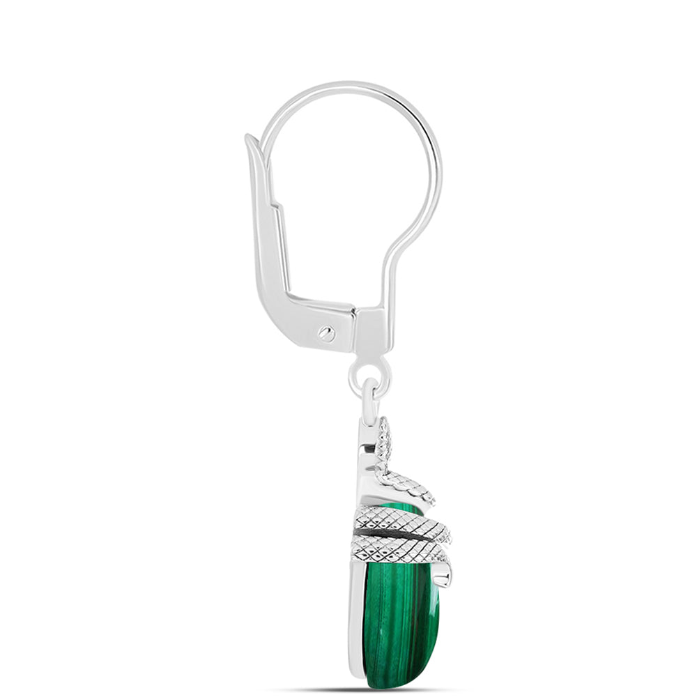 Pendientes de Plata con Malaquita