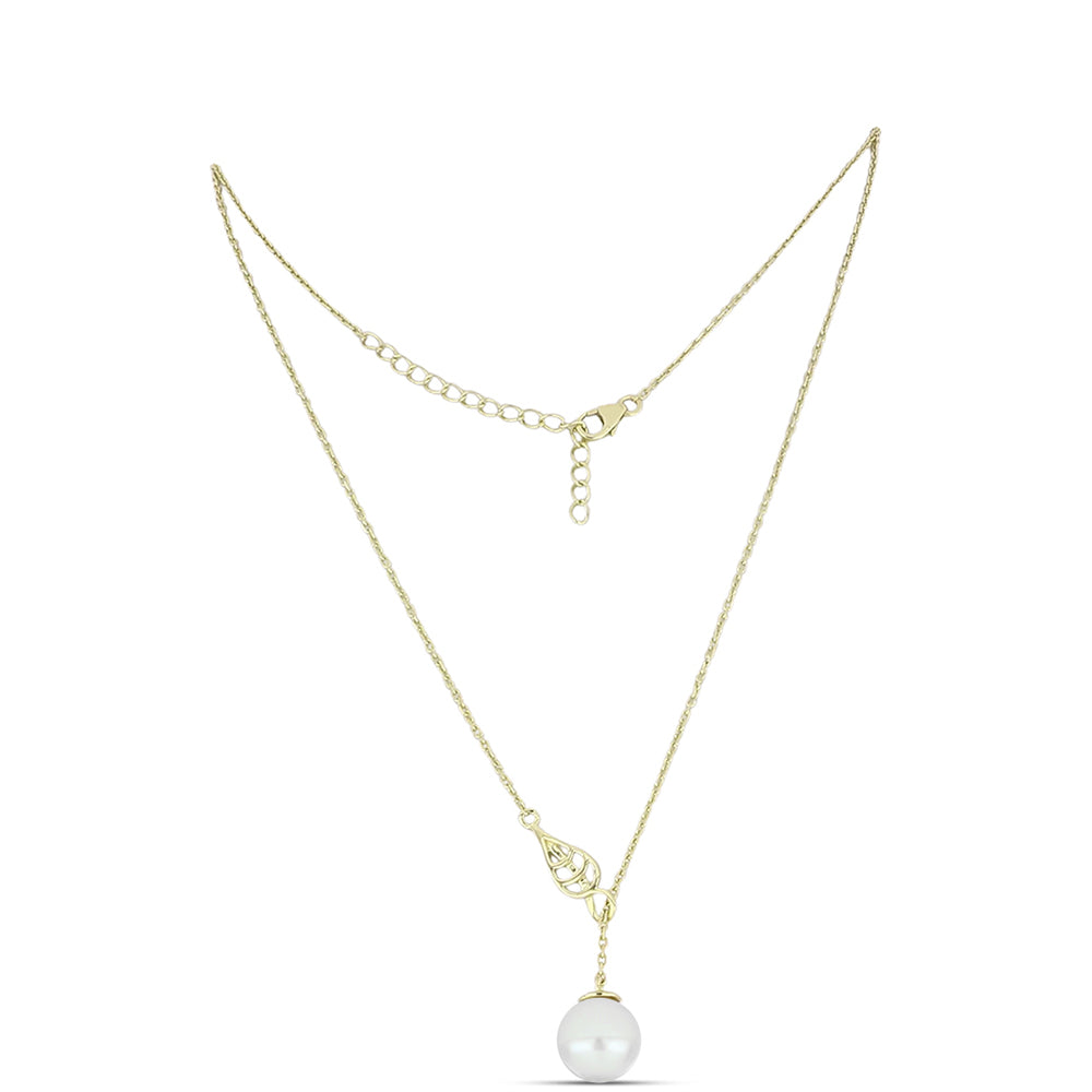 Collar de Plata Bañada en Oro con Perla de Agua Dulce