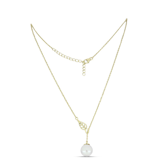 Collar de Plata Bañada en Oro con Perla de Agua Dulce