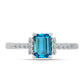 Anillo de Plata con Topacio Azul Suizo y Topacio Blanco