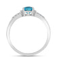 Anillo de Plata con Topacio Azul Suizo y Topacio Blanco