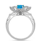 Anillo de Plata con Ópalo Azul Paraiba de Etiopía y Topacio Blanco