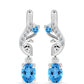 Pendientes de Plata con Topacio Azul Suizo y Topacio Blanco