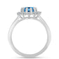 Anillo de Plata con Topacio Azul Suizo y Topacio Blanco