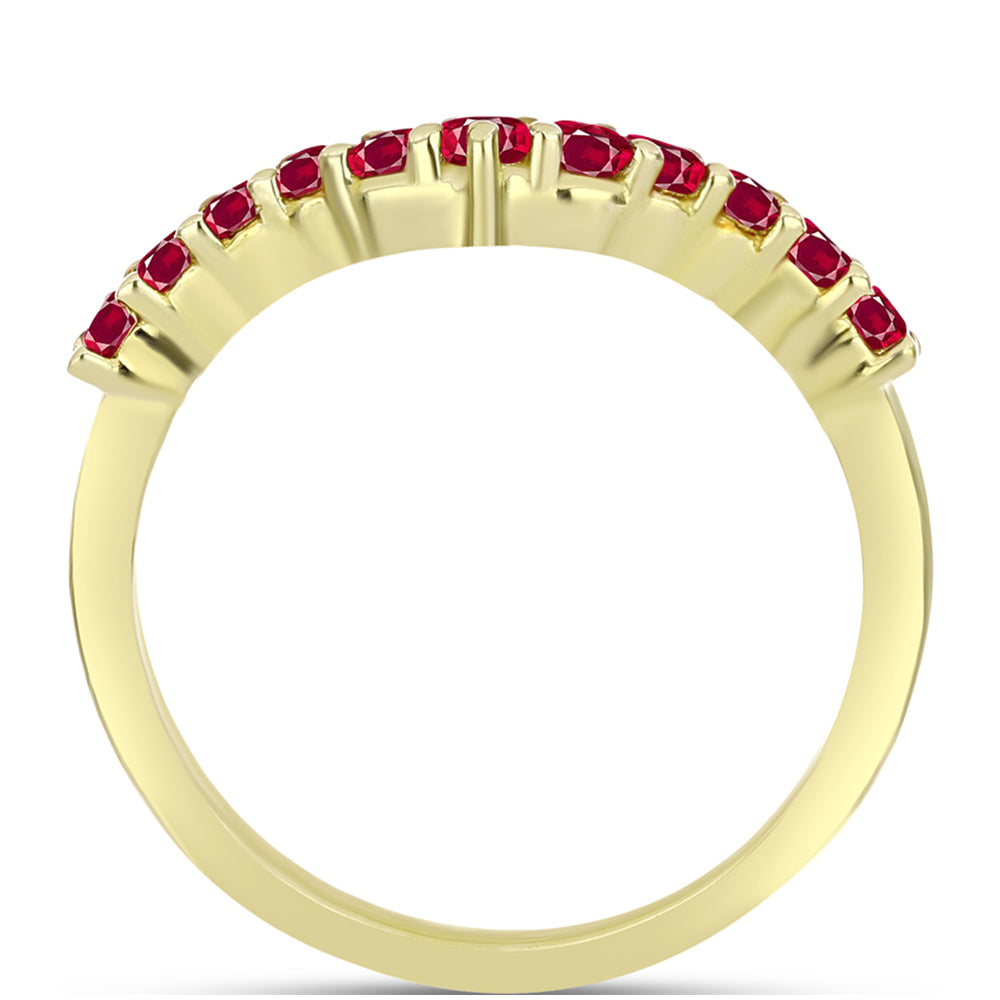 Anillo de Plata Bañada en Oro con Rubí de Madagascar 2 