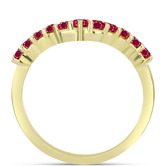 Anillo de Plata Bañada en Oro con Rubí de Madagascar