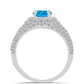 Anillo de Plata con Ópalo Azul Paraiba de Etiopía y Topacio Blanco