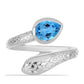 Anillo de Plata con Topacio Azul Suizo