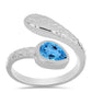Anillo de Plata con Topacio Azul Suizo