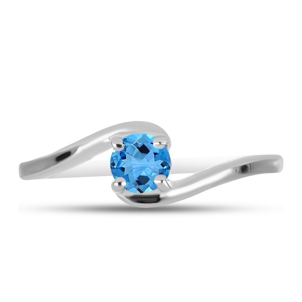 Anillo de Plata con Topacio Azul Suizo 1 