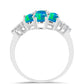 Anillo de Plata con Ópalo Azul Paraiba de Etiopía y Topacio Blanco