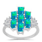 Anillo de Plata con Ópalo Azul Paraiba de Etiopía y Topacio Blanco