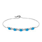 Pulsera de Plata con Ópalo Azul Paraiba de Etiopía y Topacio Blanco