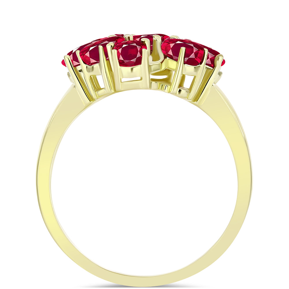 Anillo de Plata Bañada en Oro con Rubí de Madagascar 2 