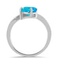 Anillo de Plata con Ópalo Azul Paraiba de Etiopía y Topacio Blanco