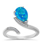 Anillo de Plata con Ópalo Azul Paraiba de Etiopía y Topacio Blanco