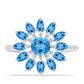 Anillo de Plata con Topacio Azul Suizo