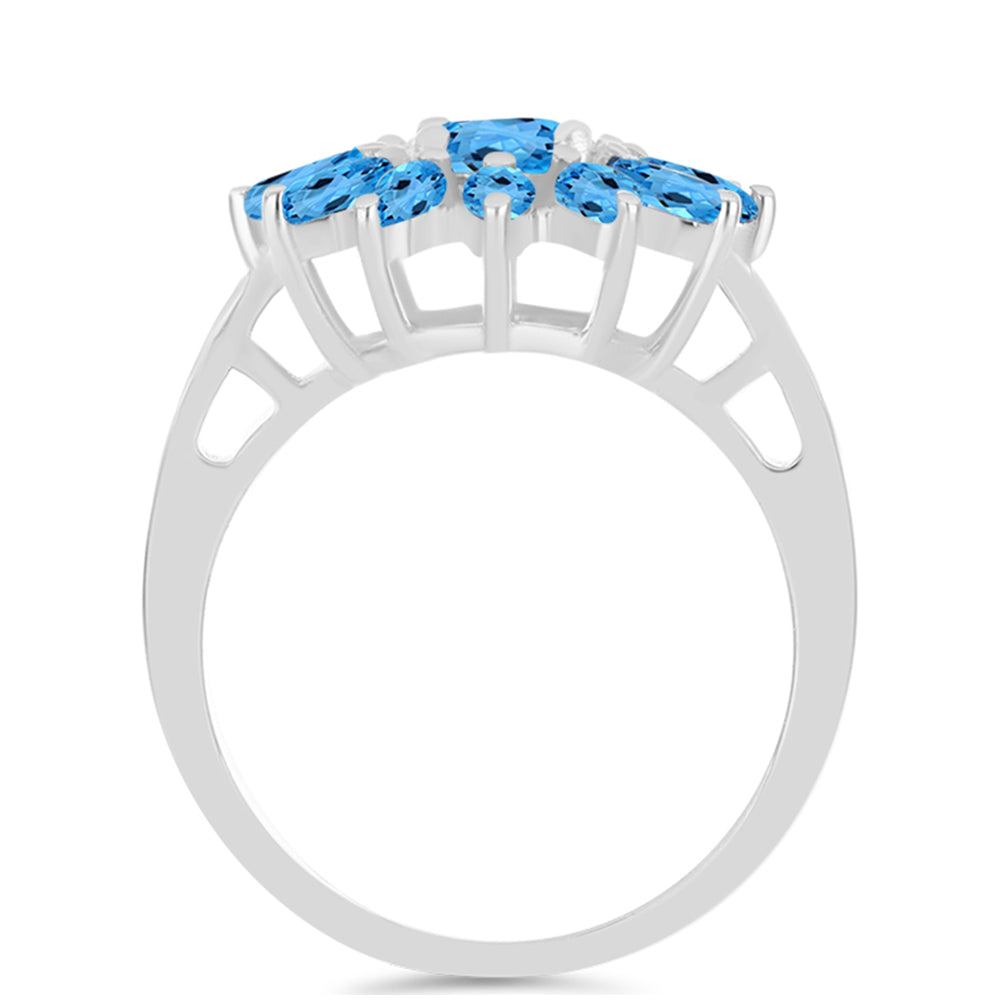Anillo de Plata con Topacio Azul Suizo 2 