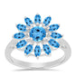 Anillo de Plata con Topacio Azul Suizo