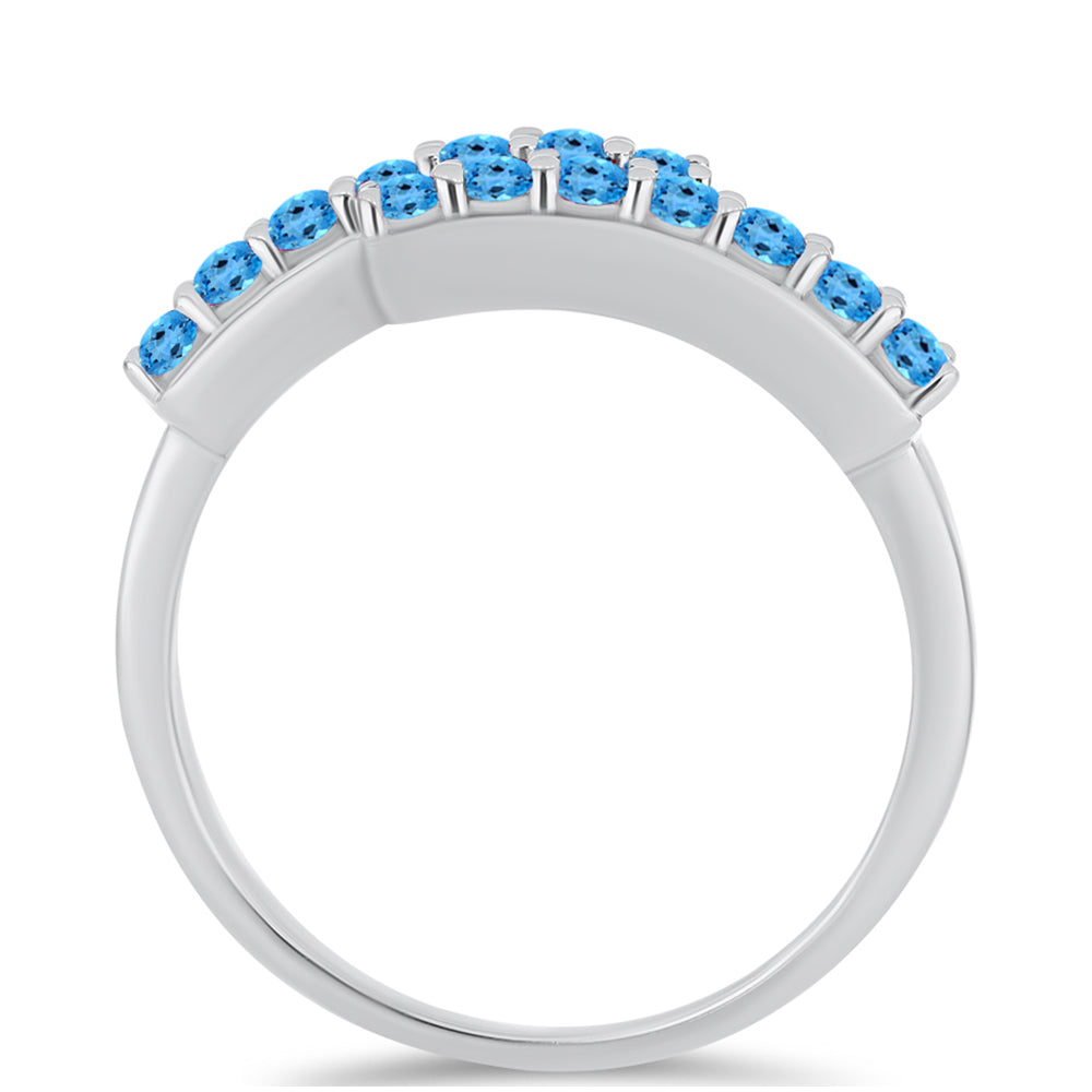 Anillo de Plata con Topacio Azul Suizo 2 