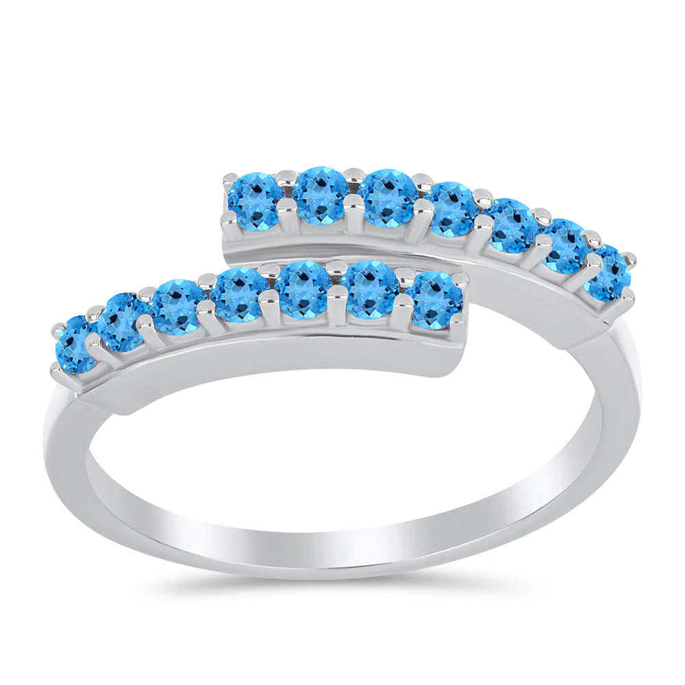 Anillo de Plata con Topacio Azul Suizo