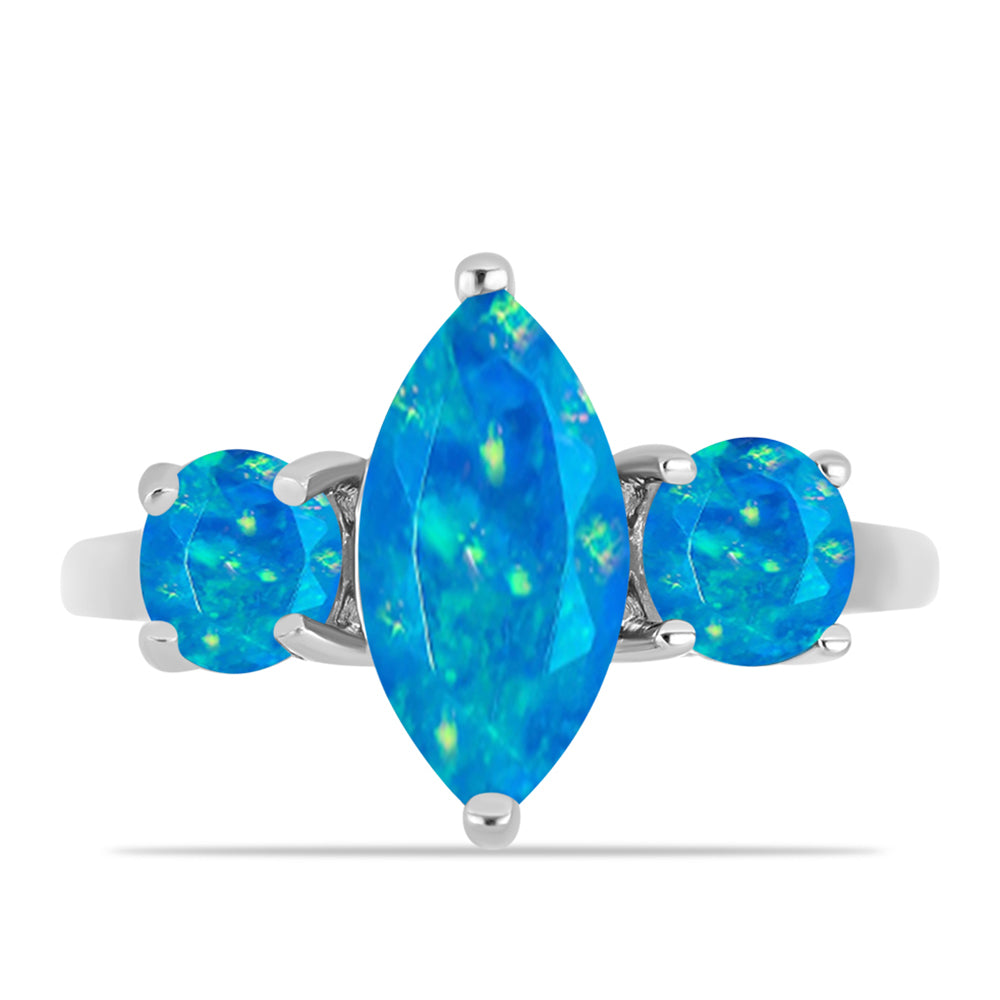 Anillo de Plata con Ópalo Azul Paraiba de Etiopía 1 