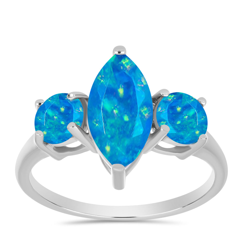 Anillo de Plata con Ópalo Azul Paraiba de Etiopía 3 
