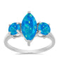 Anillo de Plata con Ópalo Azul Paraiba de Etiopía