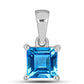 Colgante de Plata con Topacio Azul Suizo