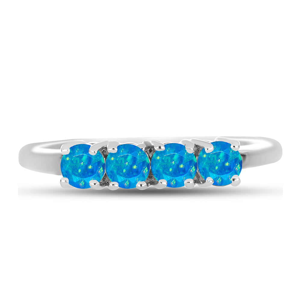 Anillo de Plata con Ópalo Azul Paraiba de Etiopía 1 