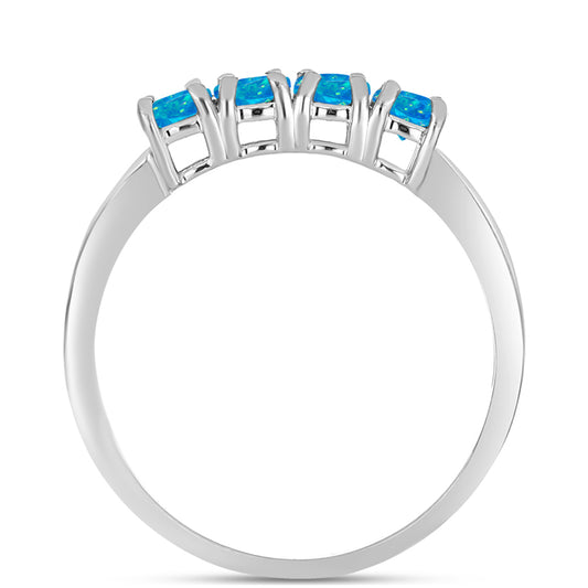 Anillo de Plata con Ópalo Azul Paraiba de Etiopía